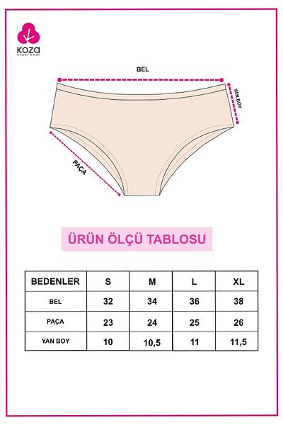 koza iç giyim Γυναικείο Hipster Lycra 5 τεμαχίων