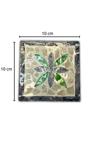 Coconut Products 6 Pieces of Mother-Of-Pearl Coated Patterned Coasters