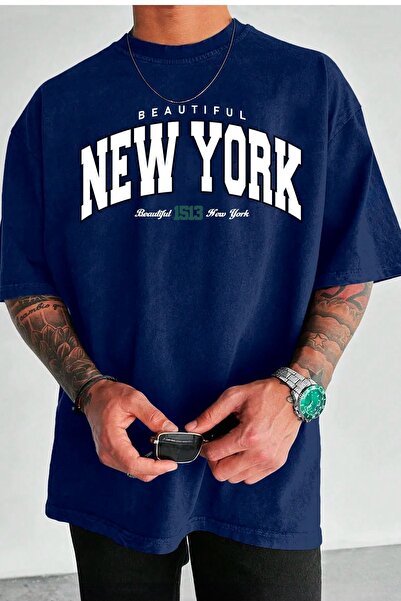 MEİLİFENG Tricou oversize unisex cu imprimeu New York