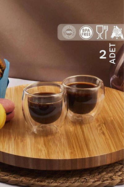 HOMENIVA 2 Double Walled Glass Espresso Cups