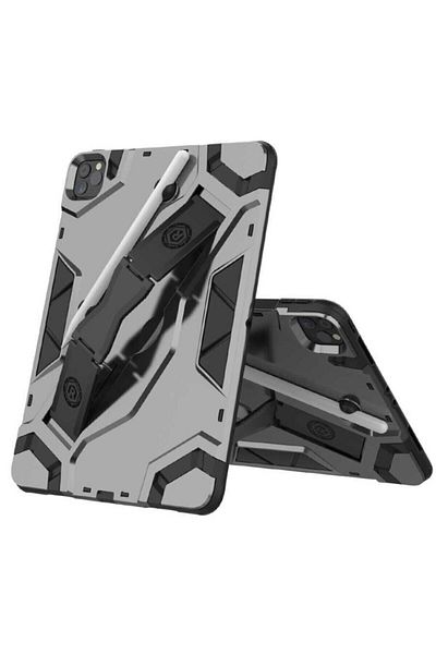 MOBAX iPad Pro 11 2023 Air 11 - Gray Silicone Case, Inch 2024 Case Armor Tank Tablet