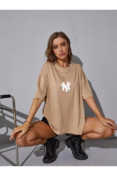 MEİLİFENG Unisex NY šarena majica sa prilagođenim printom, velika pamučna maj...