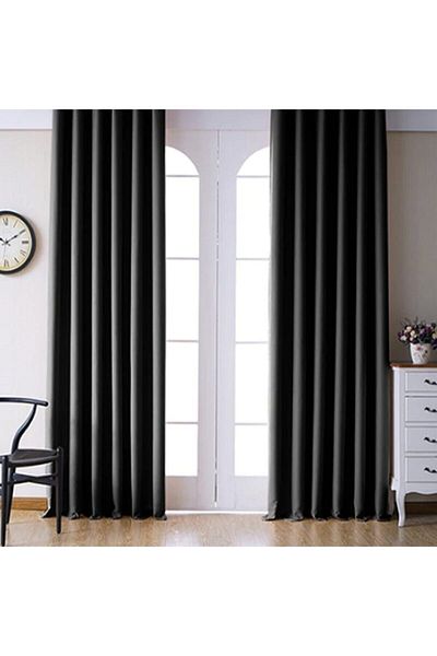 GÜNEŞ PERDE Blackout Background Curtain Black