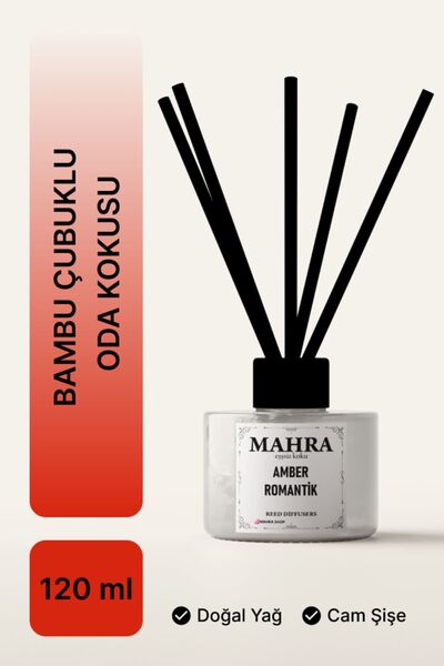 Amber Romantik Bambu Çubuklu Oda Kokusu Esansiyel Uçucu Yağ Reed Diffuser 120ml