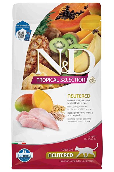 N&D Nd tropical selection kısır kedi 1,5kg tavuk etli tropikal meyveli kısırl...
