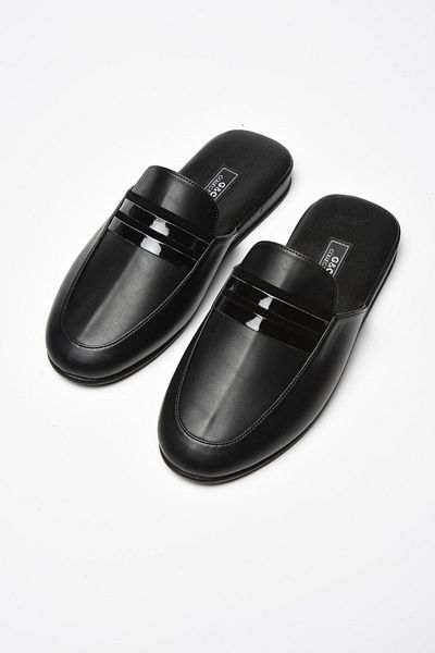 GC Men's Black Groom Suit Dowry Slippers