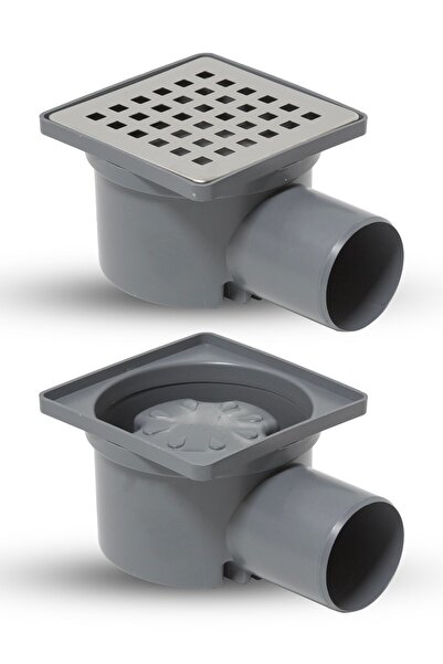 QUAFLUX 10X10 Ø 50 YAN ÇIKIŞLI 304 PASLANMAZ  YER SÜZGEÇİ