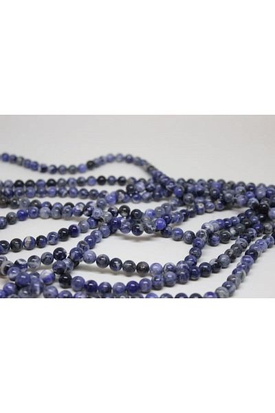 Yasamtohumu Brățară din piatră sodalit Royal de 8 mm - jumătate de șuviță, lungime 18 cm