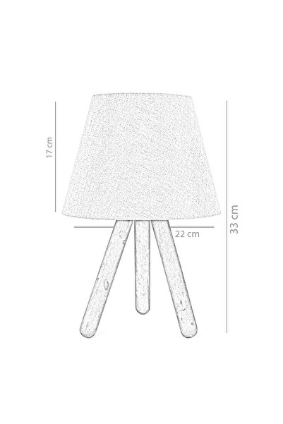 HOMİNG Dark Kumbeige Design Luce Three Leg Wooden Lampshade