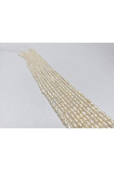 Yüksel Boncuk Natural Pearl String - 3.5x5 mm