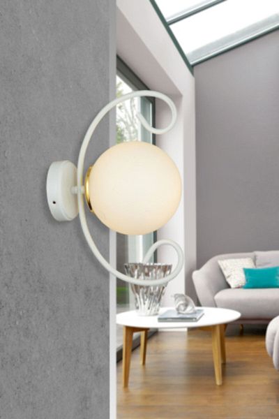 SONSUZ AYDINLATMA&AVİZE White Violet White Glop Glass Modern Sconce