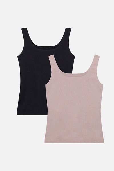 koza iç giyim Women's 2-Piece Thick Strap Camisole Tank Top
