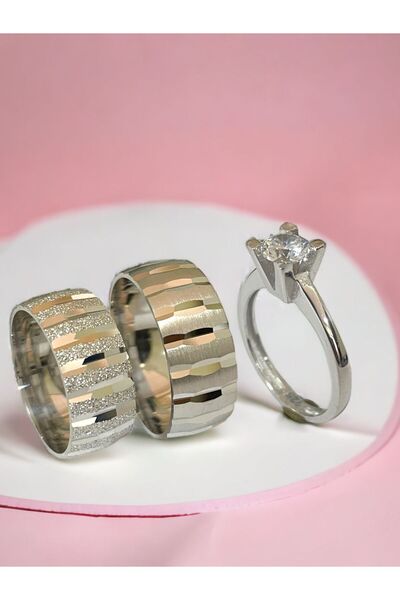 Alyans Gümüş Evi 8 Mm Karpuz Alyans