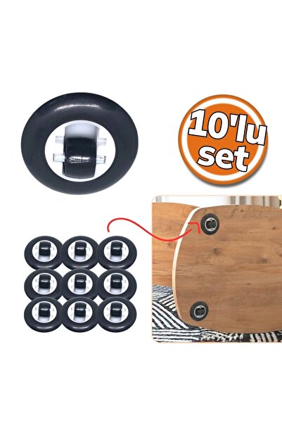 mekal Gömme Teker - Siyah 10'lu Set