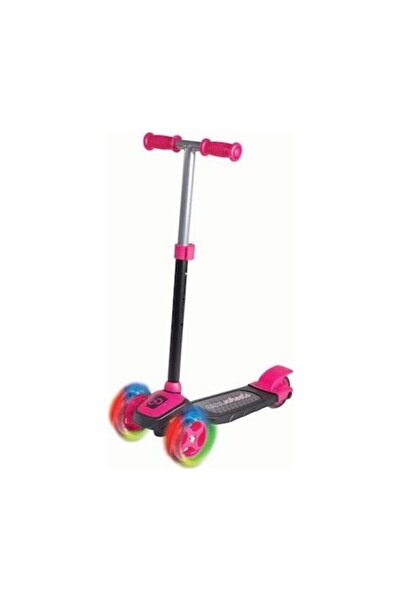 Şenver Ticaret Kız Çocuk Pembe Led Işıklı Katlamalı 3 Tekerlekli Scooter