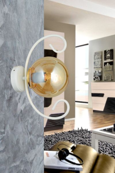 SONSUZ AYDINLATMA&AVİZE White Violet Honey Glop Glass Modern Sconce
