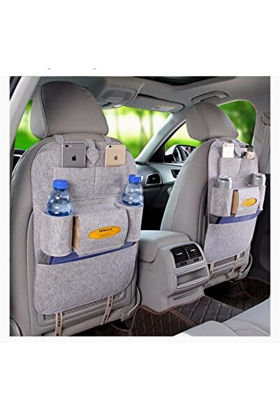 Ankaflex 2 Pieces Gray Auto Car Organizer - Vehicle Seat Back Felt Organizer