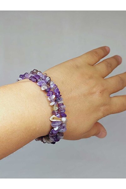 Yasamtohumu Narukvica sa dizajnom od malih komada prirodnog ametista (52418)