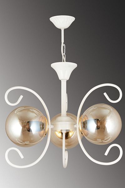 SONSUZ AYDINLATMA&AVİZE Violet White 3-Piece Honey Globe Glass Modern Luxury Chandelier