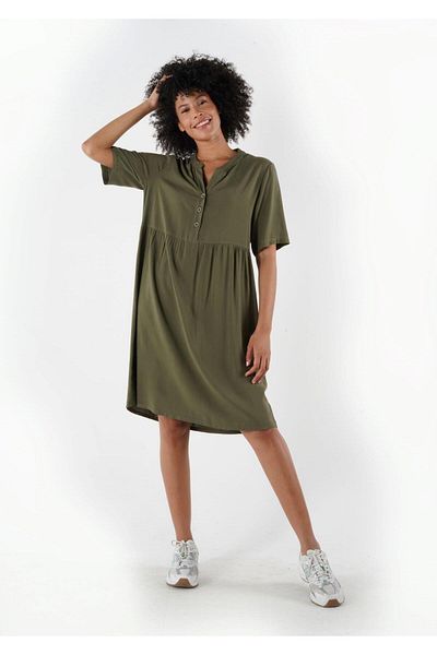ALEXANDERGARDI Rochie confortabilă cu guler cu nasturi - B24-384 00