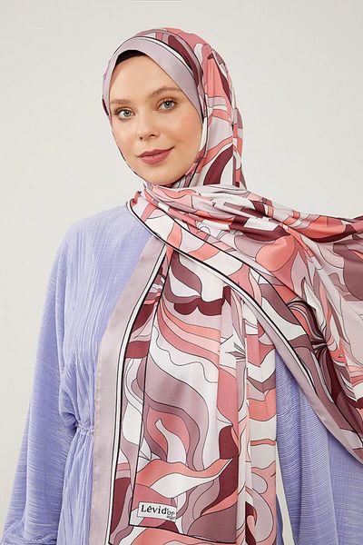 Levidor Angel Patterned Lilac Abstract Flower Shawl