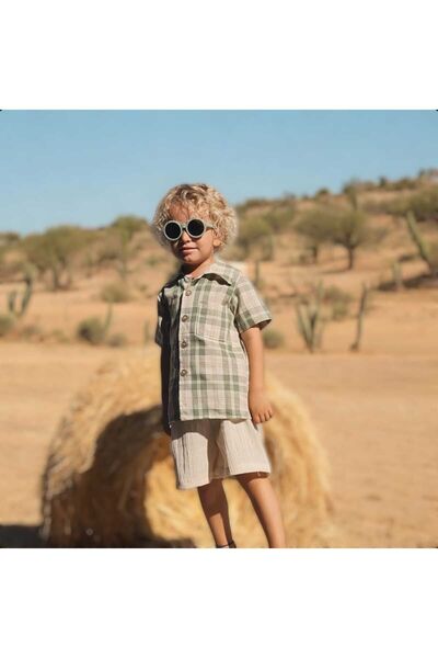 BEBEĞİME ÇORAP طقم قميص وشورت للأولاد - قطن موسلين صيفي