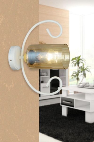 SONSUZ AYDINLATMA&AVİZE White Violet Cylinder Glass Modern Sconce