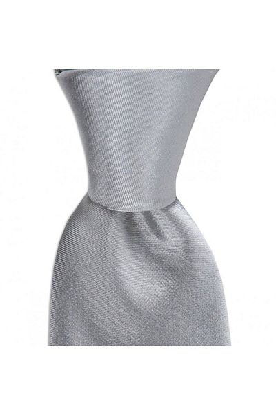 1001 Kravat Light Gray Colored Satin 7.5 cm Wide Silk Tie