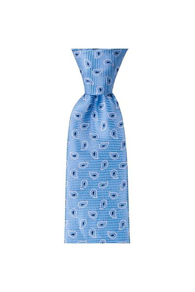 1001 Kravat Blue Patterned 8 cm Wide Tie with Handkerchief