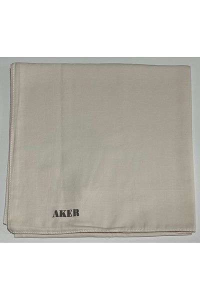 Aker Κρεμ Χρώμα Απλό Βαμβακερό Κασκόλ - 1030950-912