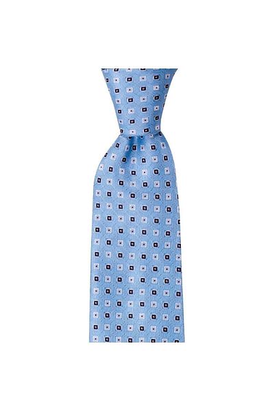 1001 Kravat Light Blue Patterned 8 cm Wide Tie with Handkerchief