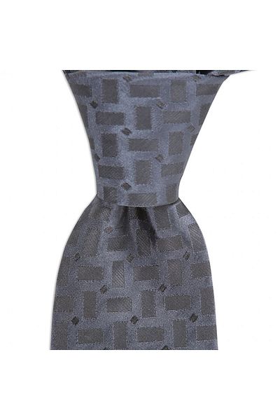 1001 Kravat Gray Patterned 8 cm Wide Silk Tie