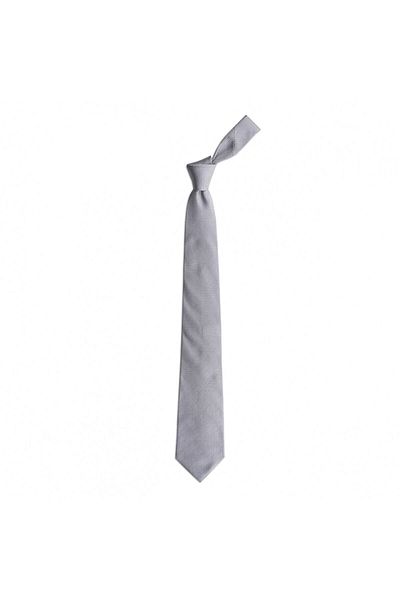 1001 Kravat 8 cm Wide Gray Patterned Silk Tie