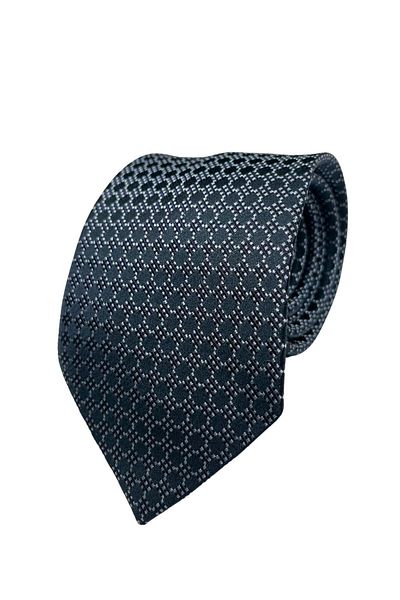 1001 Kravat Navy Blue Patterned 8 cm Wide Silk Tie
