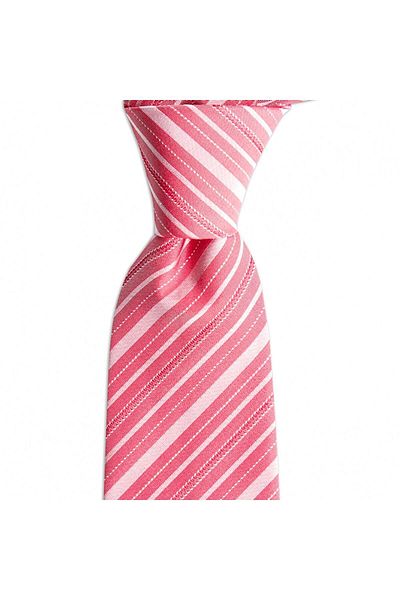 1001 Kravat Salmon Color Striped 8 cm Wide Silk Tie