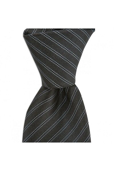 1001 Kravat Black Striped 7.5 xm Wide Silk Tie