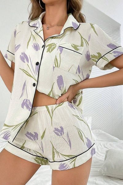 BELLA NOTTE Floral Printed Pajamas Set with Shorts