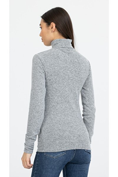 Kallisto Πλεκτή μπλούζα με γκρι μελανζέ ζιβάγκο