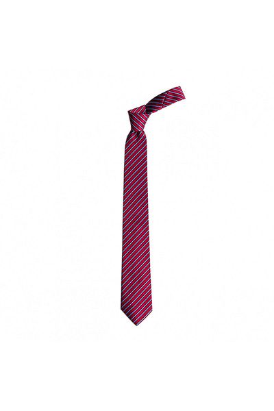 1001 Kravat Claret Red Striped 7.5 cm Wide Silk Tie