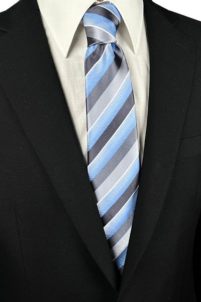 1001 Kravat Blue Striped 8 cm Wide Tie