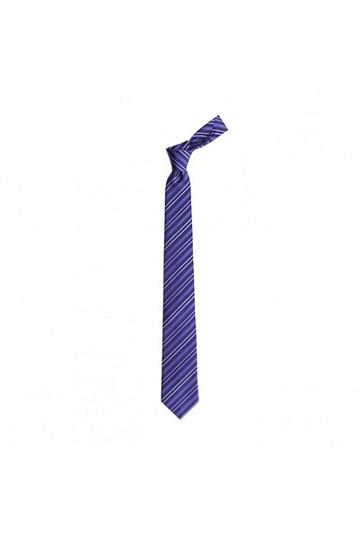 1001 Kravat Plum Striped 7.5 cm Wide Silk Tie