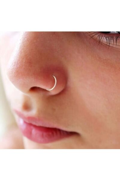 MAKSESUAR Klasik 5'li Halka Burun Hızması Gümüş Renk