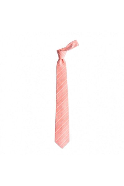 1001 Kravat Orange Striped 8 cm Wide Silk Tie