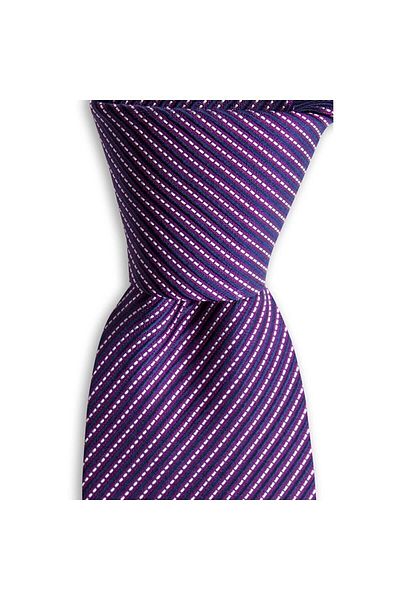 1001 Kravat Fuchsia Striped 7 cm Wide Silk Tie