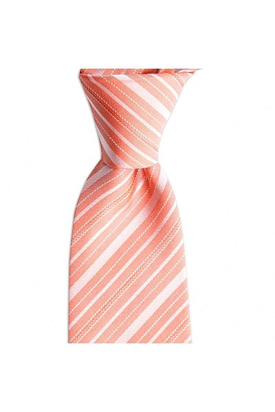 1001 Kravat Orange Striped 8 cm Wide Silk Tie