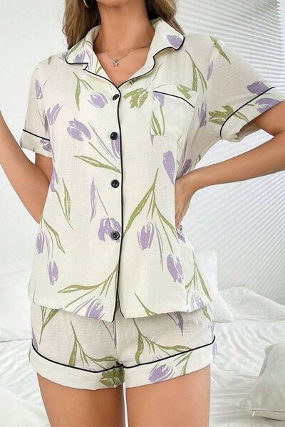 BELLA NOTTE Floral Printed Pajamas Set with Shorts