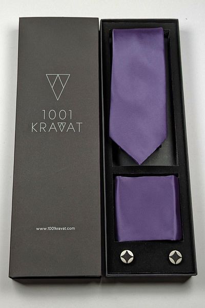 1001 Kravat Men's Gift Set with Handkerchief, Tie and Cufflinks