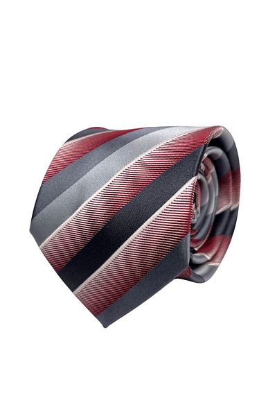1001 Kravat Red Striped 8 cm Wide Tie