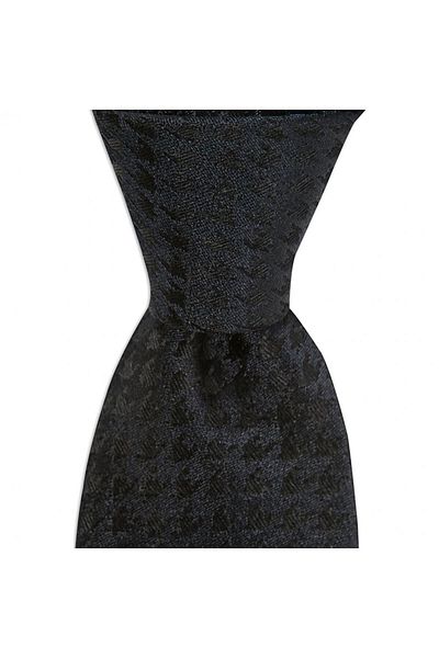 1001 Kravat Black Navy Blue Patterned Silk Tie 8 cm Wide