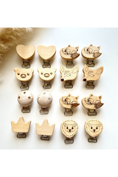 gökçem Akçaağaç Emzik Zinciri Klipsi  16 Adet Karışık